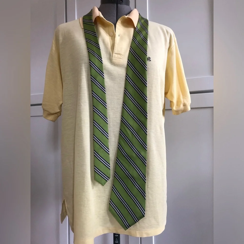 J. Crew Green Striped Silk Imported Tie